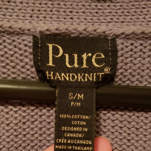 Pure Handknit Gray Cardigan Size Small - Picture 2 of 3